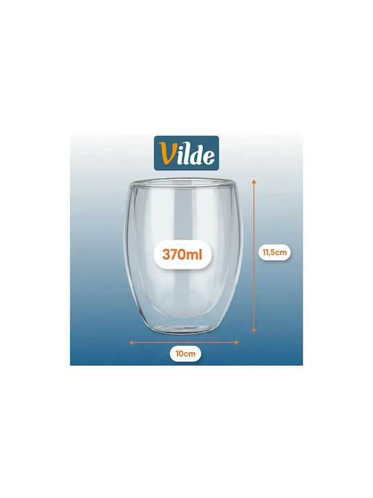 Vilde Set of Cups Cappuccino Glass Transparent 370ml 2pcs