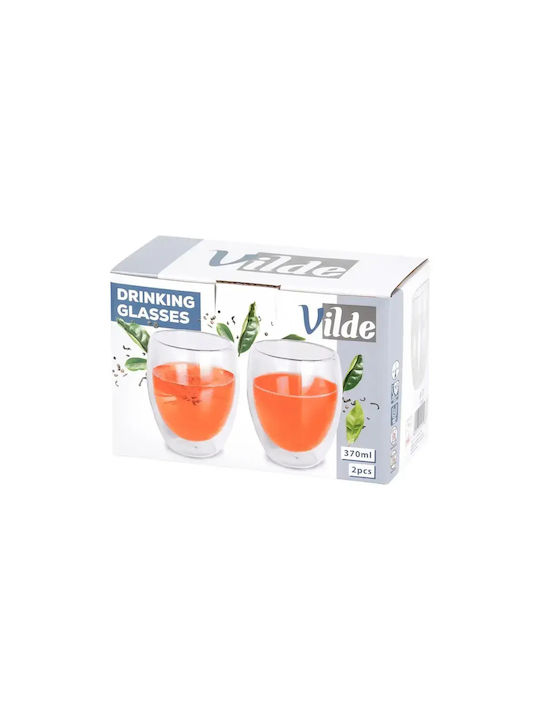 Vilde Set of Cups Cappuccino Glass Transparent 370ml 2pcs