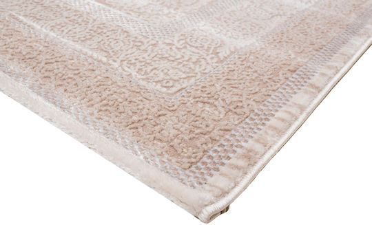 Klonaras Vintage 9303 Teppich Rund Synthetisch,Polyester/Cotton/Leather Cream Beige