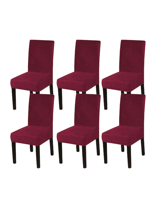 Ehome Velvet Elastic Cover for Chair Burgundy 1pcs EH-0144