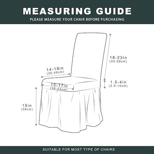 Ehome Elastic Chair Cover Burgundy With Back And Ruffle 6 Pieces 6 Pieces