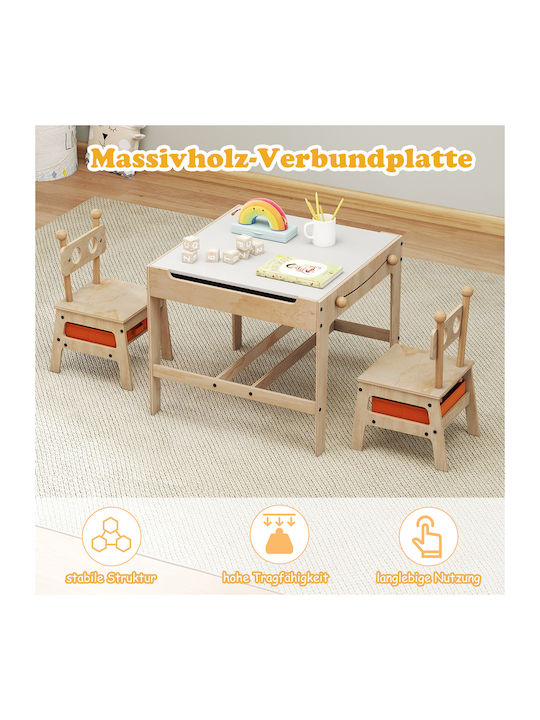 Kids Table and Chairs Set for Painting made of Wood White Costway