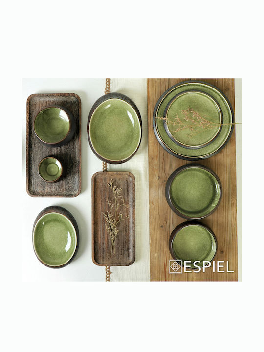 Espiel Pebble Salatschüssel Keramik Brown-Green 16.5x16.5x5cm 1Stück
