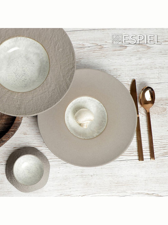Espiel Spirit Rock Ceramic Salad Bowl Beige 12.5x12.5x3.5cm
