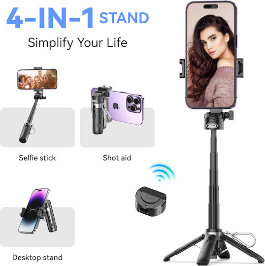 XO Selfie Stick with Bluetooth & Remote Control Ss21 Black 16.001.0283