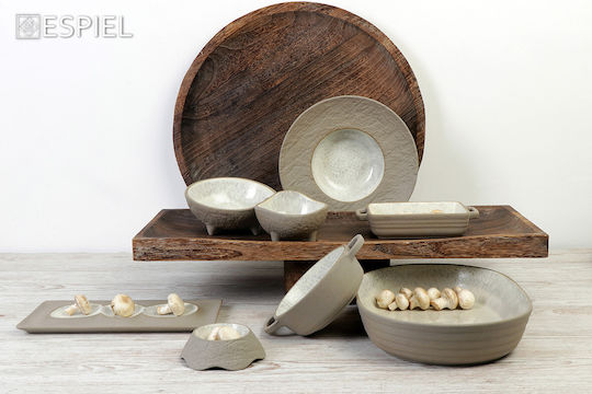 Espiel Spirit Rock Σαλατιέρα Κεραμική Μπεζ 12.5x12.5x3.5cm 6τμχ