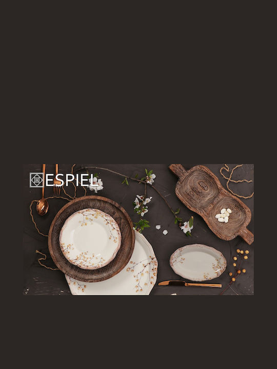 Espiel Ξύλινη Ορντεβιέρα 3 Θέσεων Καφέ Ø45xY4cm Π45xΜ13xΥ4cm 2τμχ