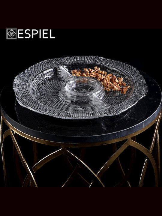 Espiel Infinity Γυάλινη Ορντεβιέρα 2 Θέσεων Διάφανη Ø34xY3cm Π34xΜ34xΥ3cm 4τμχ