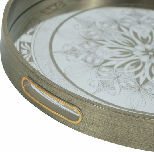 Artekko Plastic Round Decorative Tray 45x45x4cm