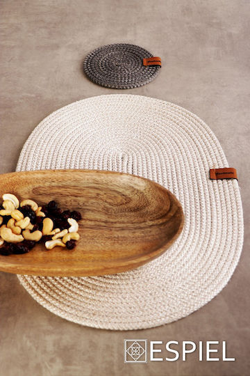 Espiel Διακοσμητικός Δίσκος Ξύλινος Mango Οβάλ 27.94x15.24x5.08cm 2τμχ