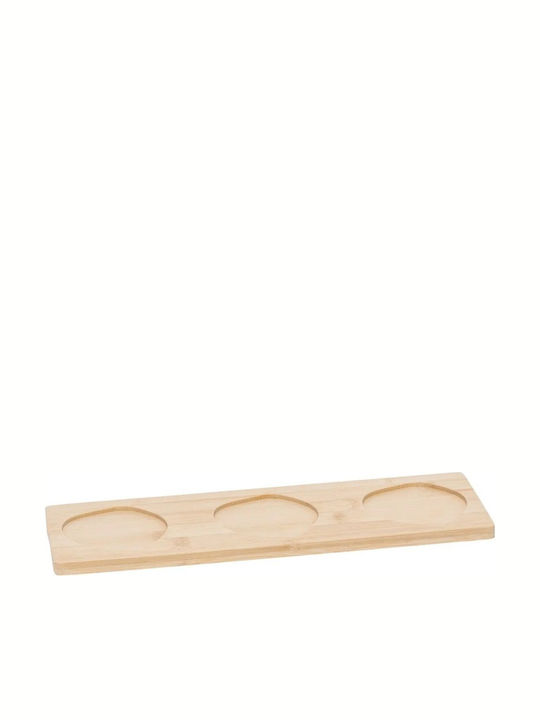 Atmosphera Wooden Dessert Divided Serving Plate with 3 Slots Green Ø11.5cm 11.5x32cm