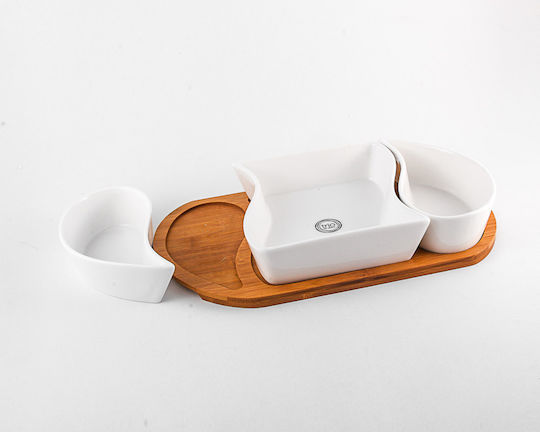 Cryspo Trio Porzellan Ordnungshüter 3 Schlitze mit Basis Weiß W18xL34cm 1Stück