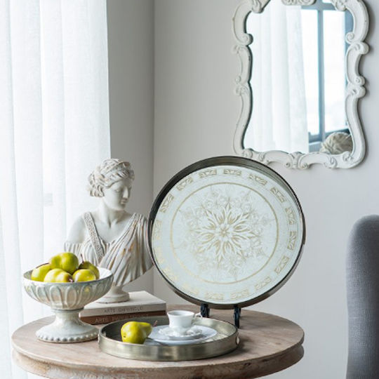 Artekko Plastic Round Decorative Tray 45x45x4cm