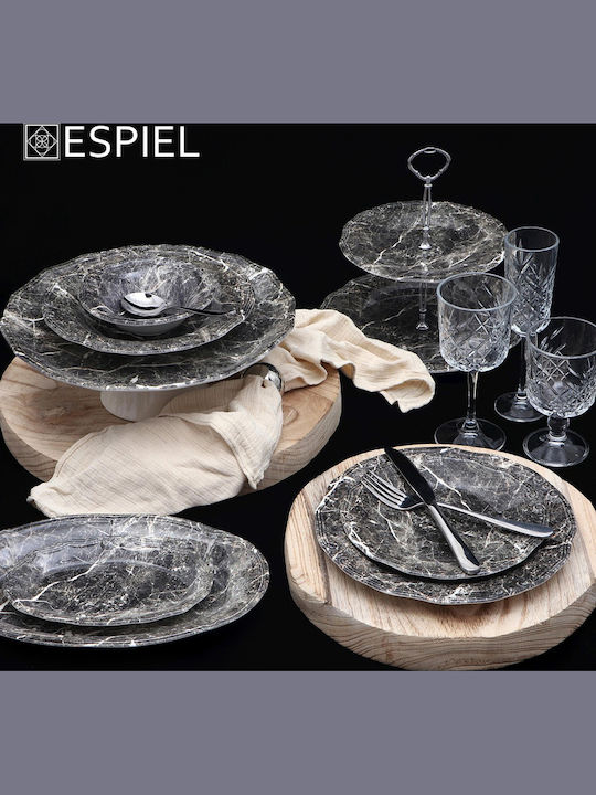 Espiel Marble Σετ Διακοσμητικές Πιατέλες Στρογγυλές Κεραμικές Μαύρες 2τμχ 33x33εκ. Espiel Marble Σετ Διακοσμητικές Πιατέλες Στρογγυλές Κεραμικές Μαύρες 2τμχ 33x33εκ.
