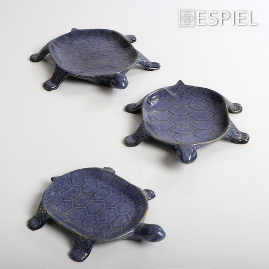 Espiel Ceramic Decorative Platter Turtle Blue 28.5x24x5cm