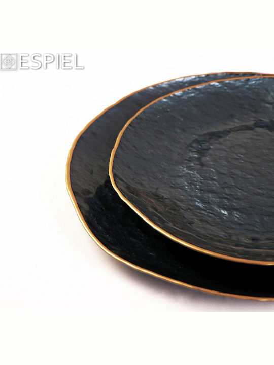 Espiel Shine Set Decorative de Platouri Rotunde Din sticlă Albastru 2buc 28x28buc Espiel Shine Set Decorative de Platouri Rotunde Din sticlă Albastru 2buc 28x28buc