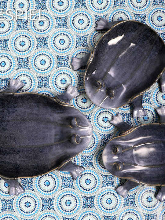 Espiel Ceramic Decorative Platter Frog Blue 22.8x19.5x4.5cm