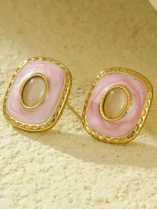Awear Earrings made of Steel Gold Plated with Stones