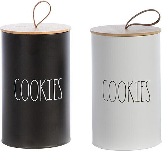 Nef-Nef Homeware Σετ Μπισκοτιέρες Μεταλλικές Μαύρες 12x12x20εκ. 3τμχ