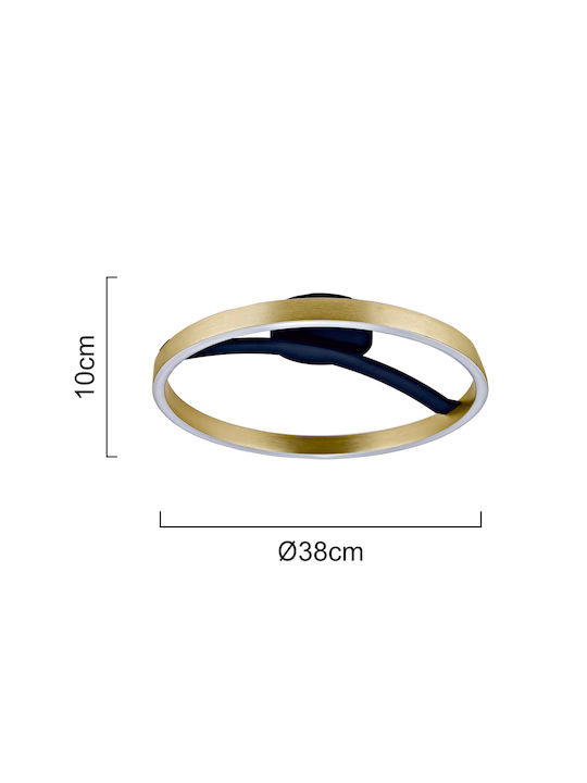 Powertech Deckenleuchte 38cm Gold mit Integrierter LED