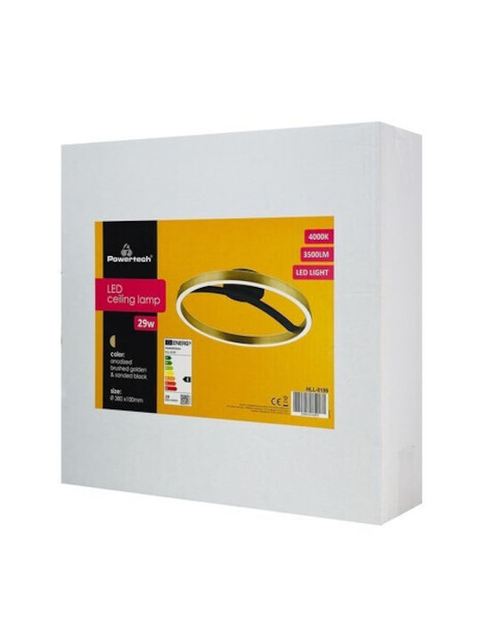 Powertech Deckenleuchte 38cm Gold mit Integrierter LED