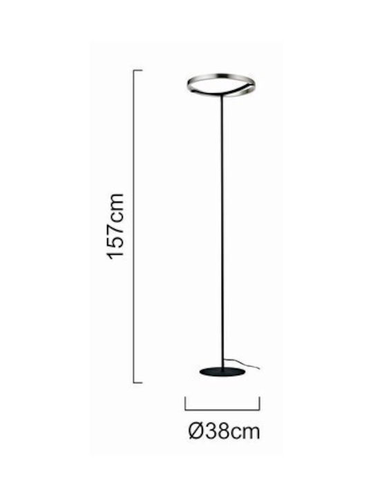 Powertech LED Floor Lamp H157xW38cm. with Natural White Light 2500lm Silver