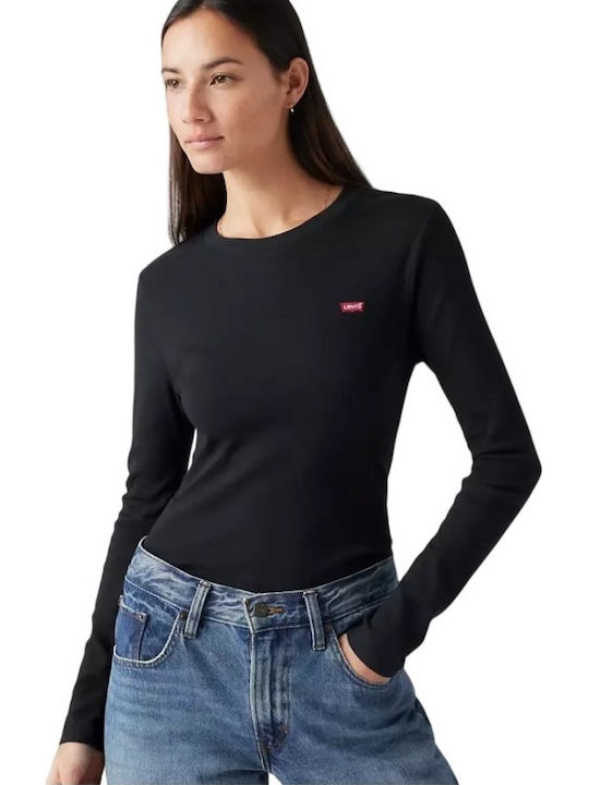 Essential Women's Blouse Cotton Long Sleeve Black