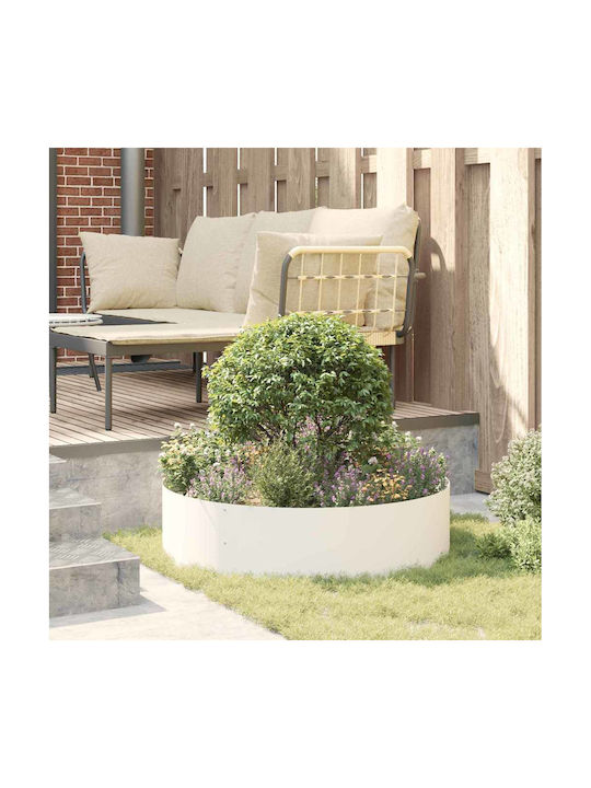 vidaXL Set 5 Metallische Pflanzgefäße Weiß 80x20cm