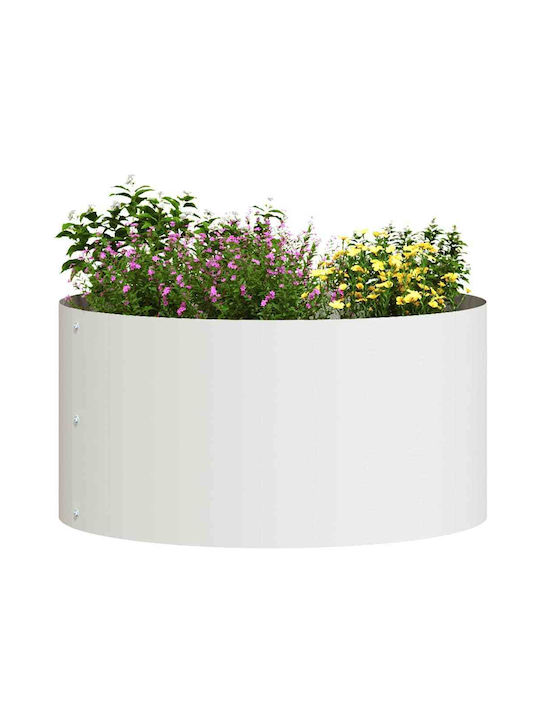 vidaXL Set 5 Metallische Pflanzgefäße Weiß 40x20cm