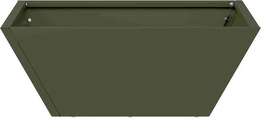 vidaXL Set 5 Metallische Pflanzgefäße Olive 40x15cm