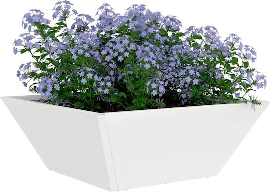 vidaXL Комплект 5 Пластмасови Бели Саксии За Цветя 40x15см