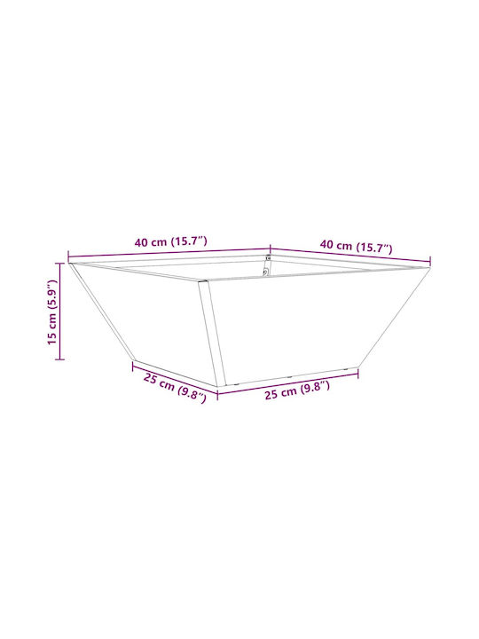 vidaXL Set 5 Metallische Pflanzgefäße Olive 40x15cm