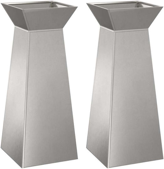 vidaXL Set of 2 Metallic Grey Flower Pots 40x100cm