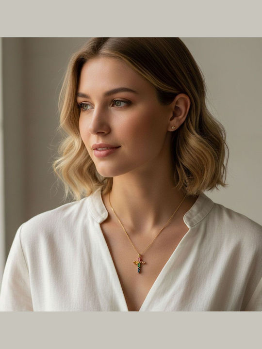 Awear Σταυρός από Ατσάλι με Αλυσίδα