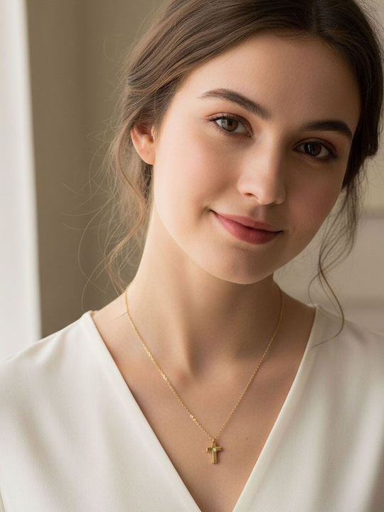 Awear Cross from Gold Plated Steel with Chain