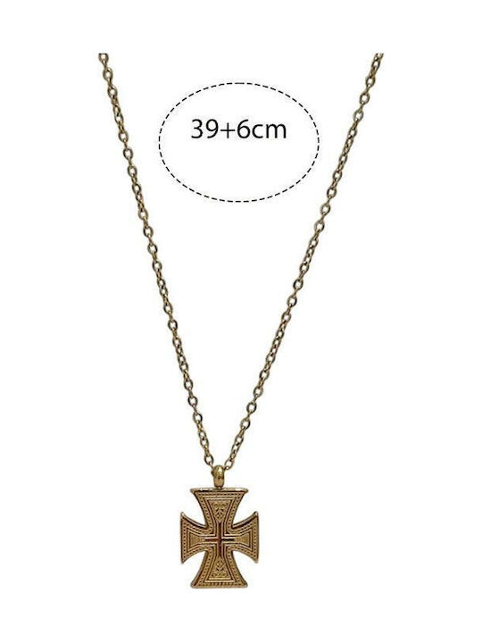 Awear Cross from Gold Plated Steel with Chain