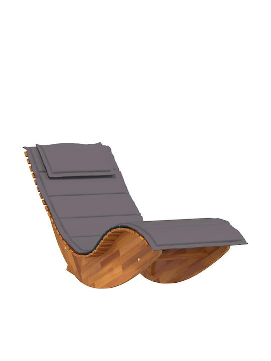 Șezlong Dublu Din Lemn Cu Pernă Gri 60x154x74cm