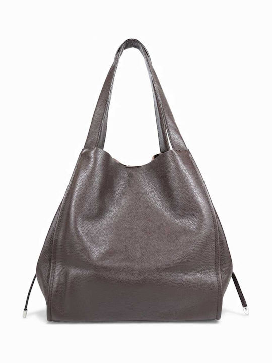 Leather Women's Shopper Bag Brown