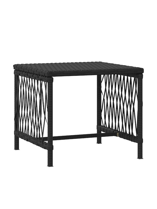 Liegestuhl Rattan mit Kissen Schwarz mit Tisch 2Stück 200x55x32cm.