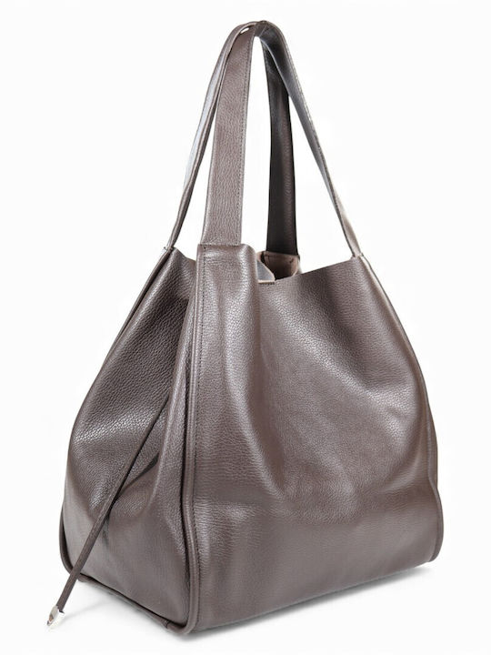 Leather Women's Shopper Bag Brown