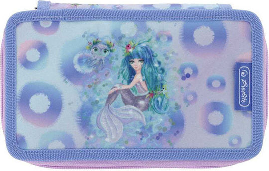 Herlitz Mermaid Pencil Case Full 19pcs with 2 Compartments Purple