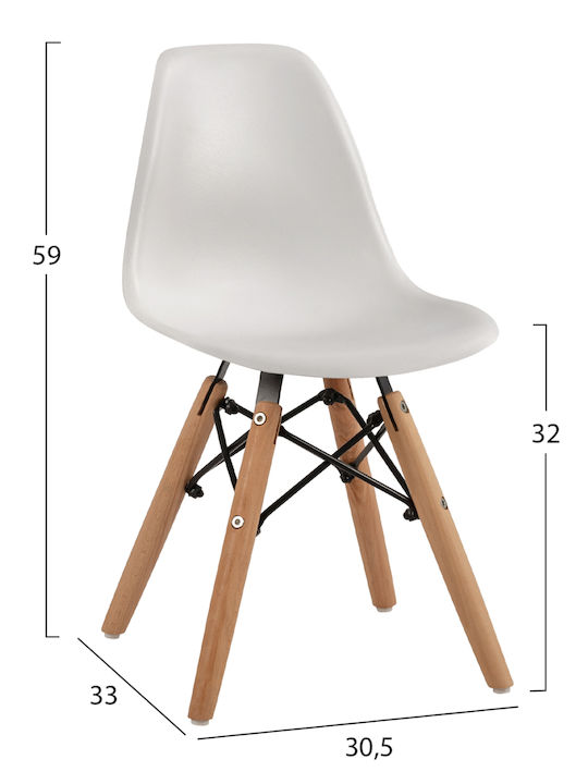 Chair Twist Kid White 28x30.5x59cm