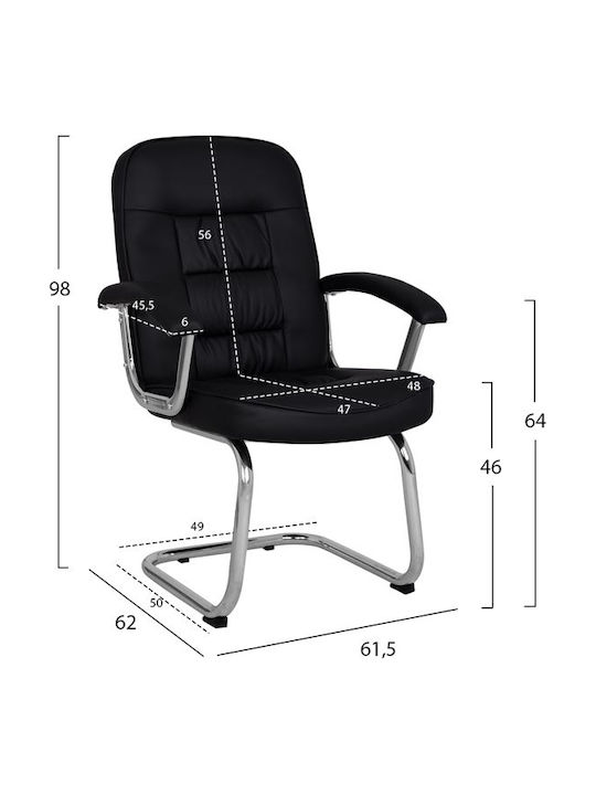 Πολυθρόνα Επισκέπτη με Μπράτσα Μαύρη 61.5x62x98cm 2τμχ Πολυθρόνα Επισκέπτη με Μπράτσα Μαύρη 61.5x62x98cm 2τμχ