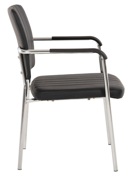 Armchair Visitor Questa with Arms Black 54x62x84cm 1pcs