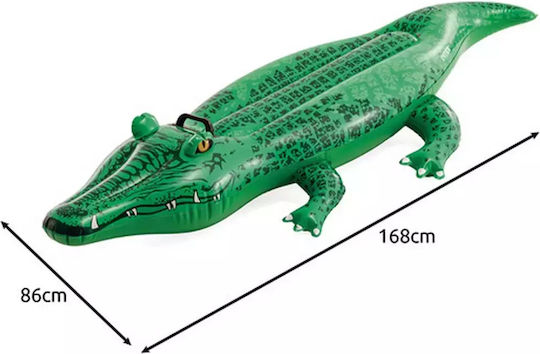 Intex Gator Παιδικό Φουσκωτό Στρώμα Θαλάσσης Κροκόδειλος με Χειρολαβές Πράσινο 2τμχ