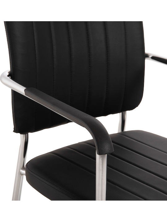 Armchair Visitor Questa with Arms Black 54x62x84cm 1pcs