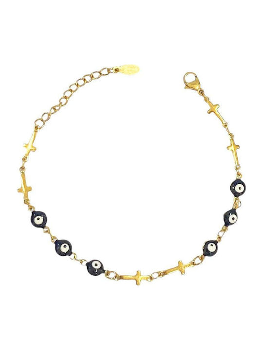 Awear Women's Bracelet with design Eye made of Steel Gold Plated