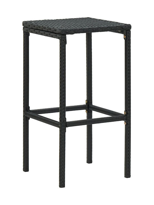Stool for Bar Outdoor Black - White Cream 38x38x76cm