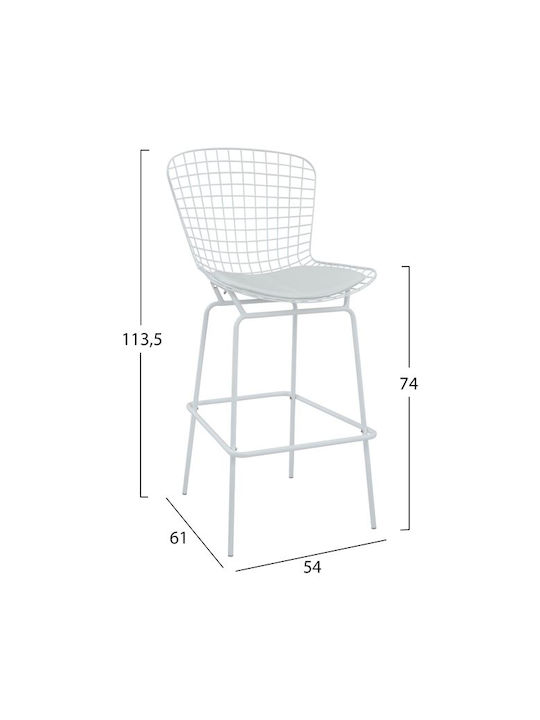 Metallischer Gartenhocker Manon Weiß 4 Stück 54x61x113,5cm Metallischer Gartenhocker Manon Weiß 4 Stück 54x61x113,5cm