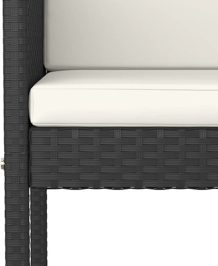 Hocker für Bar Für den Außenbereich Rattan mit Kissen Black 1Stück 50x48x100cm